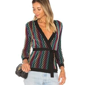NBD x Revolve Azure Wrap Cardigan Texture Rainbow